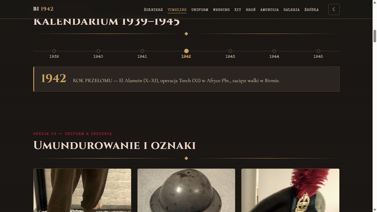 British Infantry 1942 - kalendarium i karty