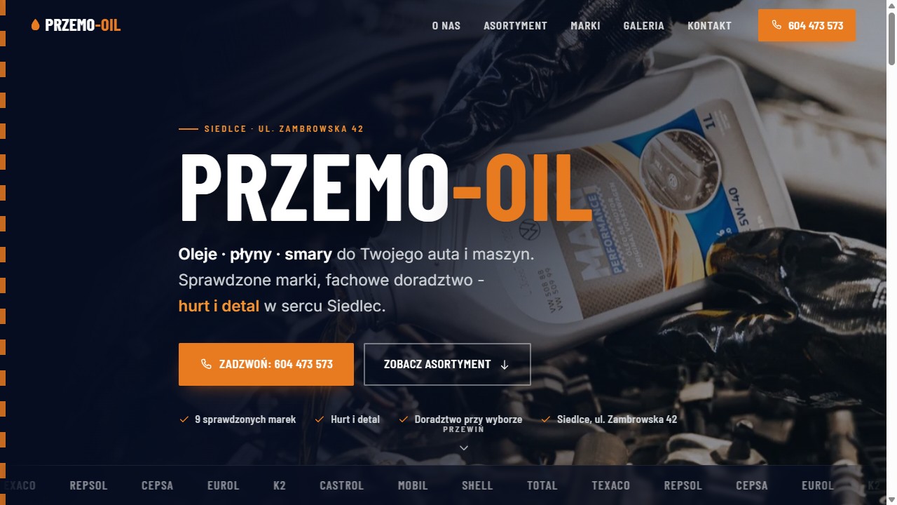 Przemo-Oil - strona wizytówka sklepu z olejami